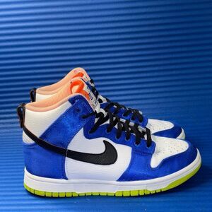 Size 6.5- Women’s Nike Dunk High Satin RacerBlue/White/Black DV2185-100